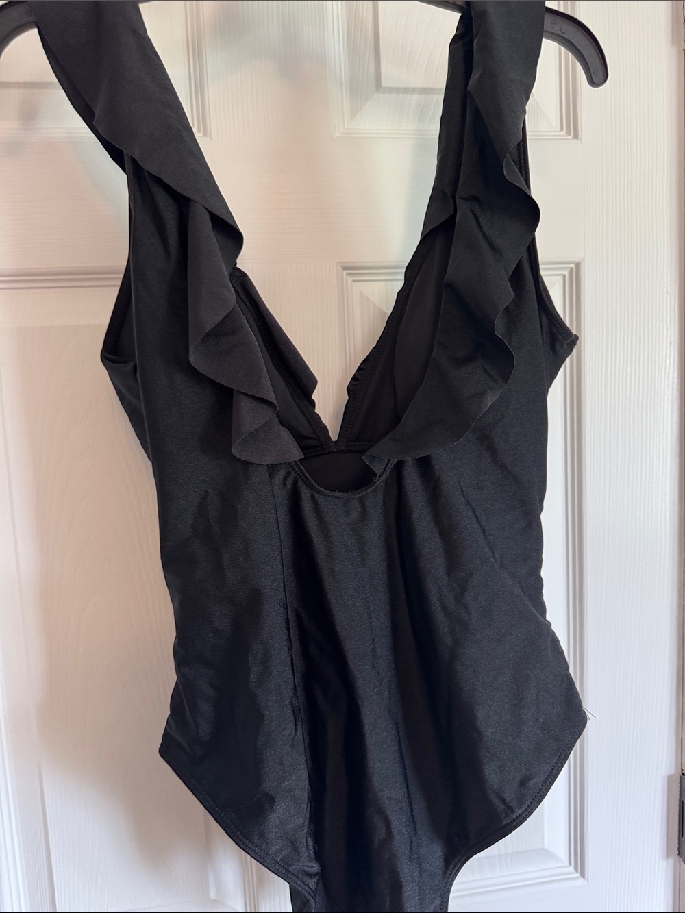 Black Ruffled One-Piece Swimsuit - Picture 8 of 8